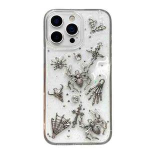 For iPhone Air Dark-Style Spider Epoxy Acrylic Hybrid TPU Phone Case(Transparent)