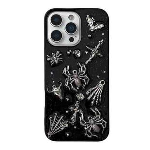 For iPhone 15 Dark-Style Spider Epoxy Acrylic Hybrid TPU Phone Case(Black)