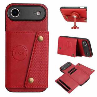 For iPhone Air Double Buckle Card Slots Magnetic Phone Case(Red)