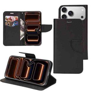 For iPhone 17 Pro Mercury Contrast Color Splicing Leather Phone Case(Black)