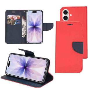 For iPhone 17 Mercury Contrast Color Splicing Leather Phone Case(Red)