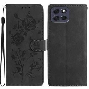 For Motorola Moto G86 Power Rose Flower Embossing Pattern Leather Phone Case(Black)