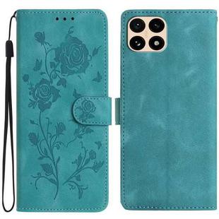 For Redmi 15T 5G Rose Flower Embossing Pattern Leather Phone Case(Green)