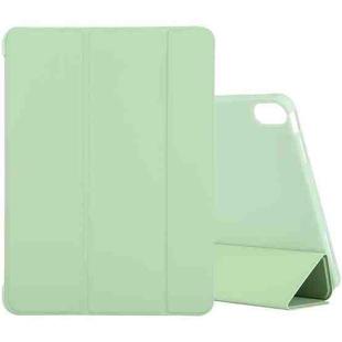 For iPad Air 2022 / 2020 10.9 Silicone 3-Folding Full Coverage Leather Case(Mint Green)