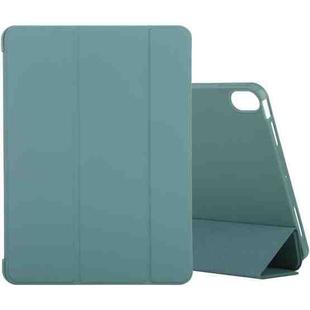 For iPad Air 2022 / 2020 10.9 Silicone 3-Folding Full Coverage Leather Case(Light Green)