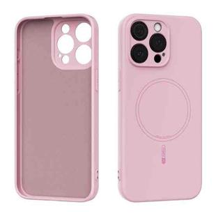 For iPhone 14 Pro Max ABEEL Skin-friendly Feel Magsafe Liquid Silicone Phone Case(Pink)