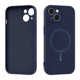 For iPhone 15 ABEEL Skin-friendly Feel Magsafe Liquid Silicone Phone Case(Blue)