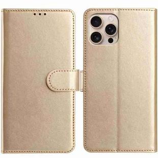 For iPhone 16 Pro Lambskin 8-card Slot Leather Phone Case(Gold)