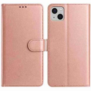 For iPhone 15 Plus Lambskin 8-card Slot Leather Phone Case(Rose Gold)