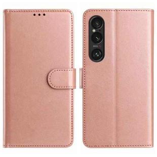 For Sony Xperia 1 VI Lambskin 8-card Slot Leather Phone Case(Rose Gold)