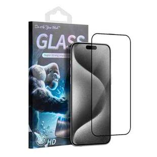 For iPhone 15 Pro Max Do As You Wish Silk Screen Printed HD Tempered Glass Film(Black)