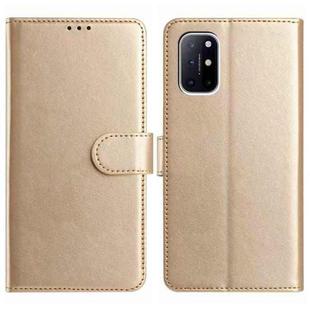For OnePlus 8T Lambskin 8-card Slot Leather Phone Case(Gold)