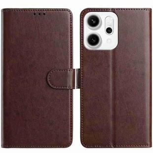 For OPPO Reno14 5G Global Lambskin 8-card Slot Leather Phone Case(Brown)