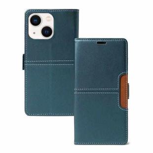 For iPhone 13 Magnetic Buckle Card Slot Leather Phone Case(Cyan)