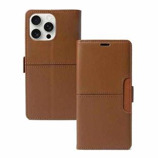 For iPhone 15 Pro Max Magnetic Buckle Card Slot Leather Phone Case(Brown)