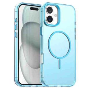 For iPhone 16 Plus Candy Fine Circle Magsafe PC Hybrid TPU Phone Case(Blue)