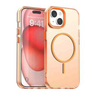 For iPhone 15 Plus Candy Fine Circle Magsafe PC Hybrid TPU Phone Case(Orange)
