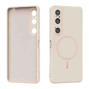 For Sony Xperia 1 VI ABEEL Skin-friendly Feel Magsafe Liquid Silicone Phone Case(Yellow)
