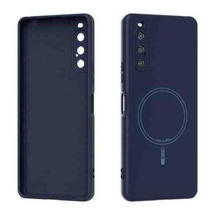 For Sony Xperia 10 V ABEEL Skin-friendly Feel Magsafe Liquid Silicone Phone Case(Blue)