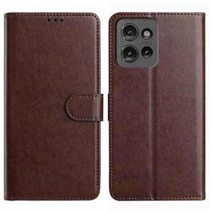 For Motorola Edge 50 5G Lambskin 8-card Slot Leather Phone Case(Brown)