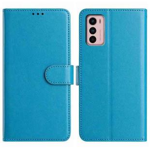 For Motorola Moto G42 Lambskin 8-card Slot Leather Phone Case(Light Blue)