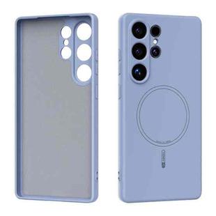 For Samsung Galaxy S25 Ultra 5G ABEEL Skin-friendly Feel Magsafe Liquid Silicone Phone Case(Sky Blue)