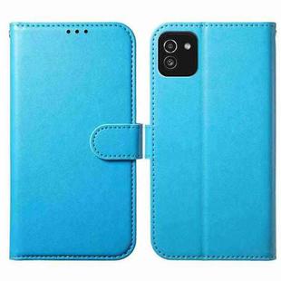 For Samsung Galaxy A03 Lambskin 8-card Slot Leather Phone Case(Light Blue)