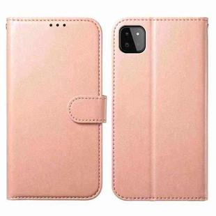 For Samsung Galaxy A22 5G Lambskin 8-card Slot Leather Phone Case(Rose Gold)