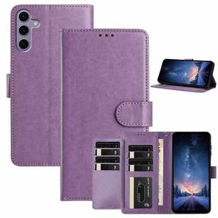 For Samsung Galaxy S24 FE 5G Lambskin 8-card Slot Leather Phone Case(Purple)
