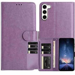 For Samsung Galaxy S23 FE 5G Lambskin 8-card Slot Leather Phone Case(Purple)