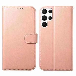 For Samsung Galaxy S22 Ultra 5G Lambskin 8-card Slot Leather Phone Case(Rose Gold)