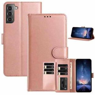 For Samsung Galaxy S21+ 5G Lambskin 8-card Slot Leather Phone Case(Rose Gold)