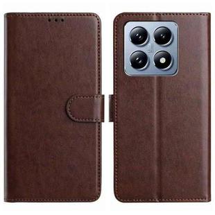 For Xiaomi 14T Pro Lambskin 8-card Slot Leather Phone Case(Brown)