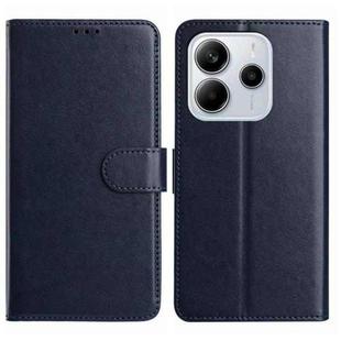 For Redmi Note 14 5G Lambskin 8-card Slot Leather Phone Case(Dark Blue)