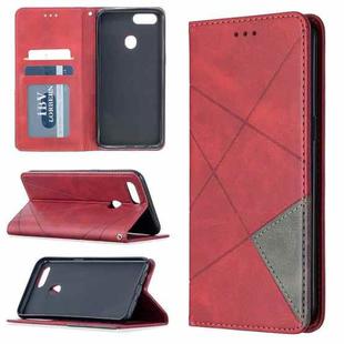 For OPPO A5 Prismatic Invisible Magnetic Horizontal Flip Leather Case with Holder & Card Slots & Photo Frame(Red)