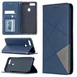 For OPPO A5 Prismatic Invisible Magnetic Horizontal Flip Leather Case with Holder & Card Slots & Photo Frame(Blue)