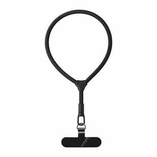 XDCASE Racket Shape 7mm Polyester Rope with Gasket Adjustable Phone Wrist Lanyard(Black)