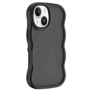 For iPhone 15 Plus / 14 Plus Big Wave Skin Feel Phone Case(Black)