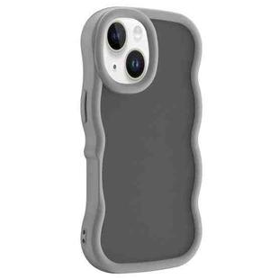 For iPhone 15 Big Wave Skin Feel Phone Case(Grey)