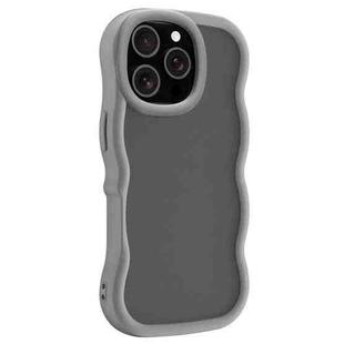 For iPhone 15 Pro Max Big Wave Skin Feel Phone Case(Grey)