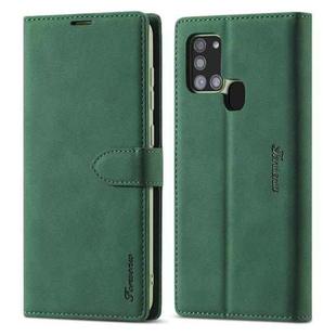 For Samsung Galaxy A21s Forwenw F1 Series Matte Strong Magnetism Horizontal Flip Leather Case with Holder & Card Slots & Wallet & Photo Frame(Green)