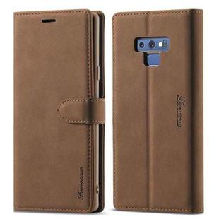 For Samsung Galaxy Note 9 Forwenw F1 Series Matte Strong Magnetism Horizontal Flip Leather Case with Holder & Card Slots & Wallet & Photo Frame(Brown)