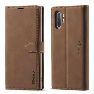 For Samsung Galaxy Note 10 Forwenw F1 Series Matte Strong Magnetism Horizontal Flip Leather Case with Holder & Card Slots & Wallet & Photo Frame(Brown)