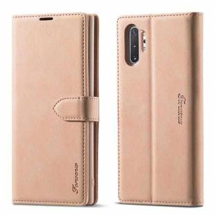 For Samsung Galaxy Note 10+ Forwenw F1 Series Matte Strong Magnetism Horizontal Flip Leather Case with Holder & Card Slots & Wallet & Photo Frame(Rose Gold)
