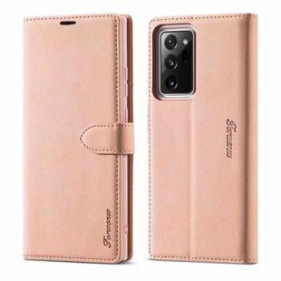 For Samsung Galaxy Note20 Ultra Forwenw F1 Series Matte Strong Magnetism Horizontal Flip Leather Case with Holder & Card Slots & Wallet & Photo Frame(Rose Gold)