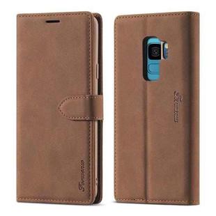 For Samsung Galaxy S9 Forwenw F1 Series Matte Strong Magnetism Horizontal Flip Leather Case with Holder & Card Slots & Wallet & Photo Frame(Brown)