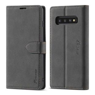 For Samsung Galaxy S10+ Forwenw F1 Series Matte Strong Magnetism Horizontal Flip Leather Case with Holder & Card Slots & Wallet & Photo Frame(Black)