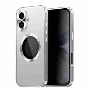 For iPhone 17 Privacy Screen Film Full Cover MagSafe Phone Case(Silver)