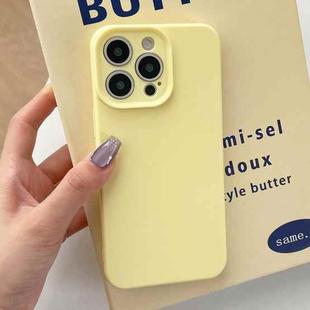 For iPhone 16 Pro Max Precision Hole Camera Frame Solid Color Phone Case(Yellow)