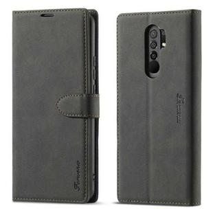 For Xiaomi Redmi 9 Forwenw F1 Series Matte Strong Magnetism Horizontal Flip Leather Case with Holder & Card Slots & Wallet & Photo Frame(Black)